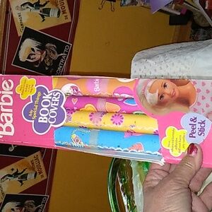 👛 Vintage Barbie Peel & Stick Book Covers 4 Rolls 1999